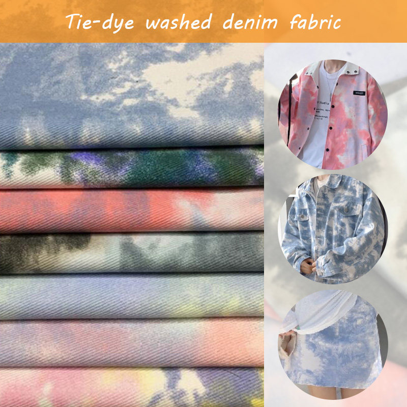 Sewing Tie Dye - 100*150 cm Renk Batik Yıkanmış Denim