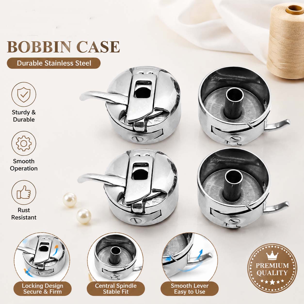 Sewing Machine Yarn - Dikiş Makinesi Bobin Kutusu Paslanmaz Çelik