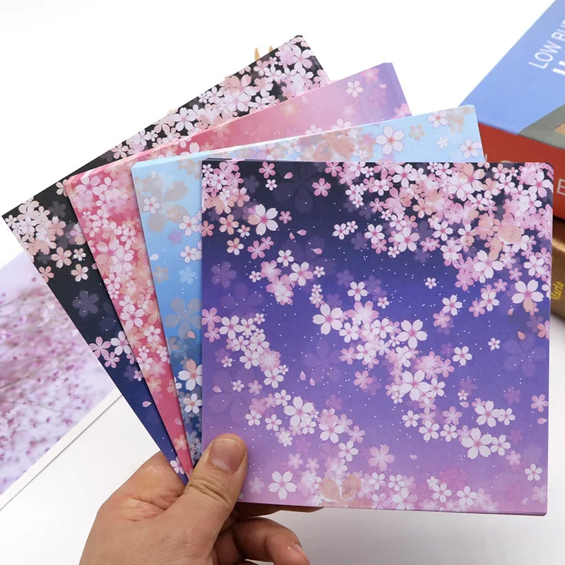 Pattern Tissue Paper - 60 adet japon çiçek Origami çocuklar