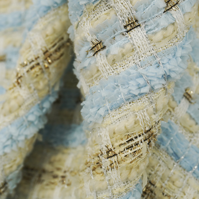 Açık Mavi Bej Ekose Buklet Tüv - Sewing Tweed Fabric incelemesi ve fiyatı