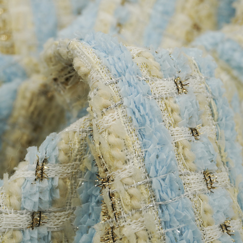 Açık Mavi Bej Ekose Buklet Tüv - Sewing Tweed Fabric incelemesi ve fiyatı