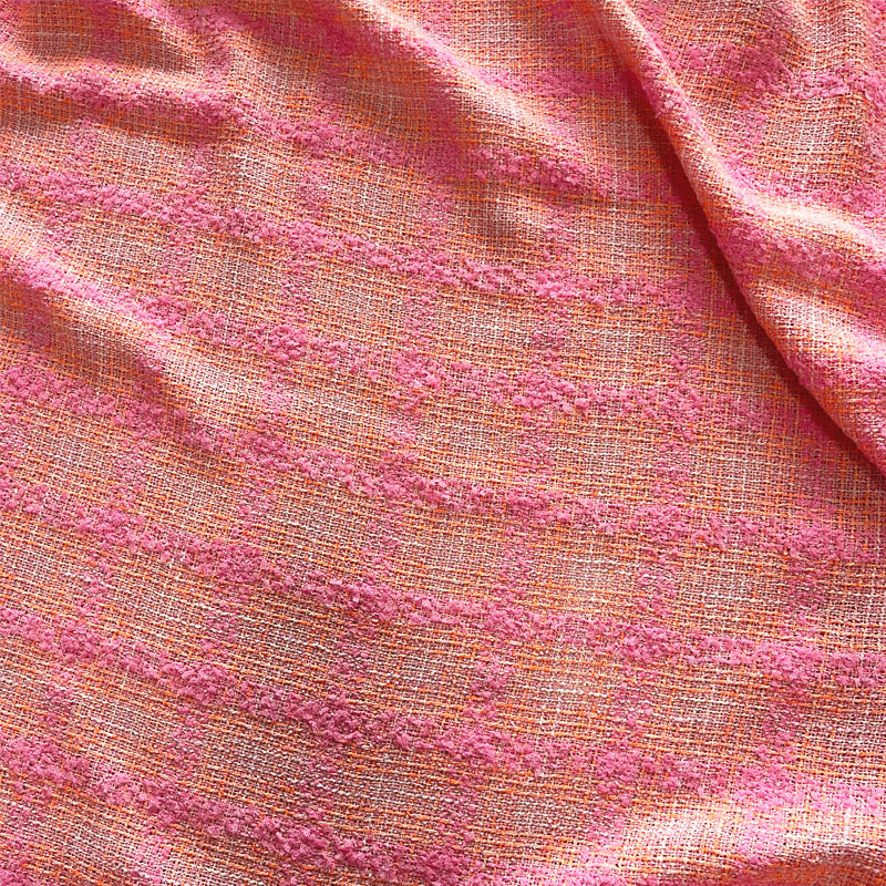 Pembe ve Turuncu Kafes Desenli - Sewing Tweed Fabric incelemesi ve fiyatı