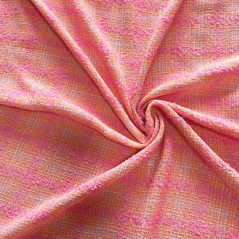 Pembe ve Turuncu Kafes Desenli - Sewing Tweed Fabric incelemesi ve fiyatı