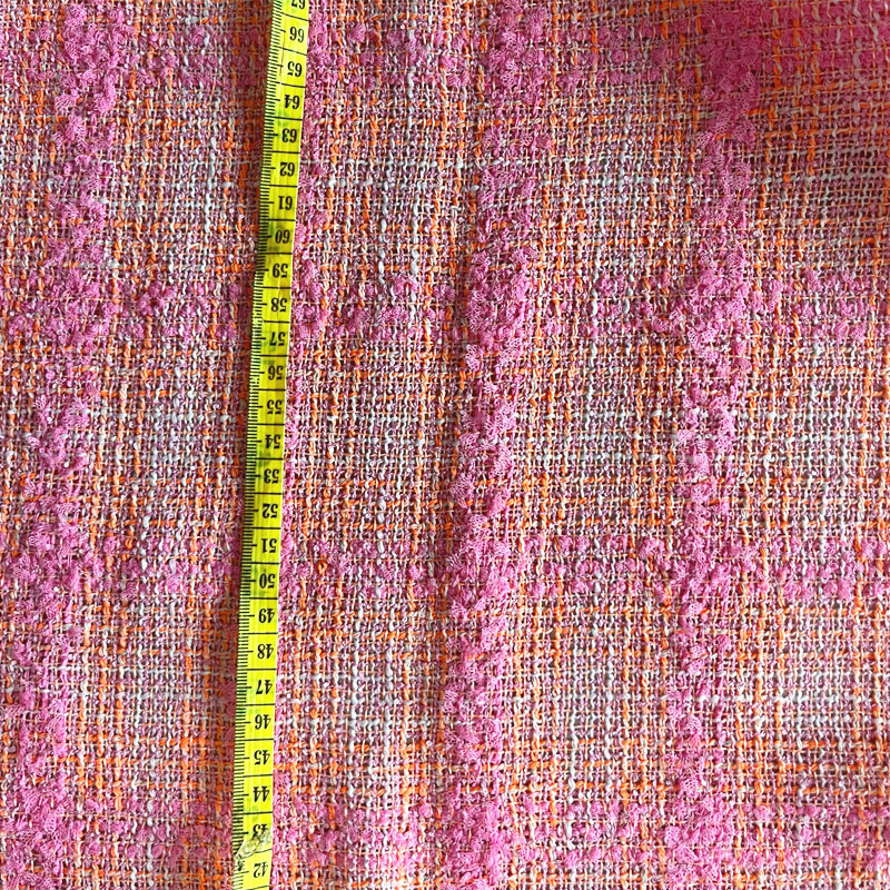 Pembe ve Turuncu Kafes Desenli - Sewing Tweed Fabric incelemesi ve fiyatı